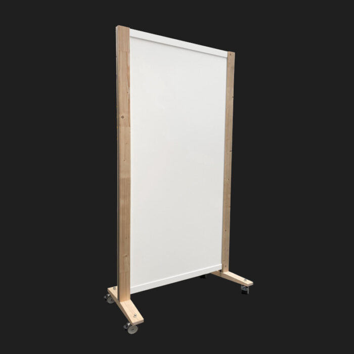 Expopillarwand HxB200x109cm blank wit op wielen Expositiewand