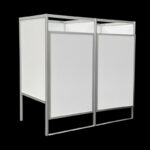 Kleedkamers 2 op een rij wit PVC HxBxD200x200x100cm CBX