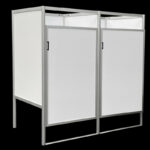 Kleedkamers 2 op een rij wit PVC HxBxD200x200x100cm FLX