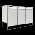Kleedkamers 3 op een rij wit PVC HxBxD200x300x100cm FLX