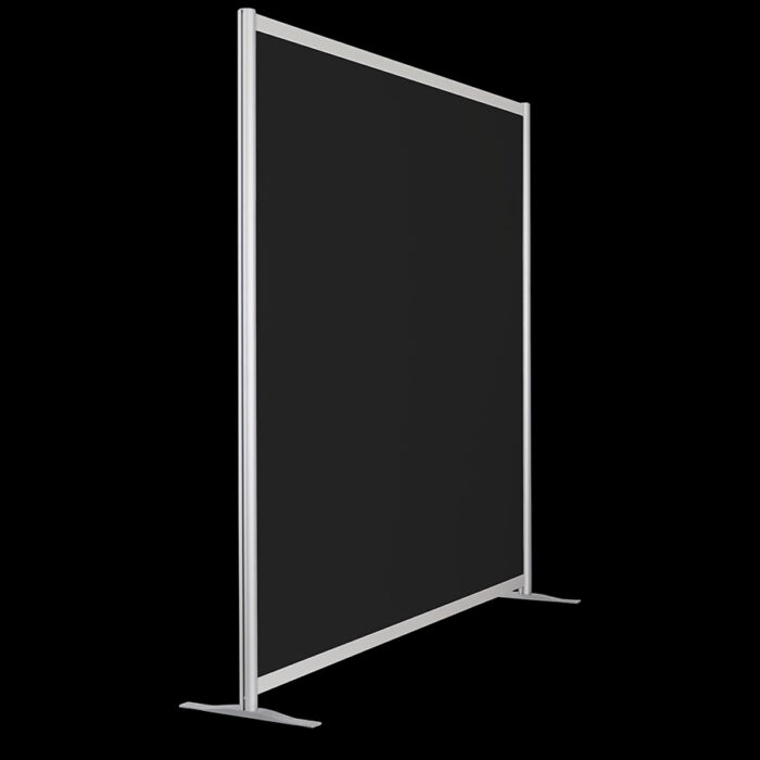 Wand zwart op voeten HxB190x203cm