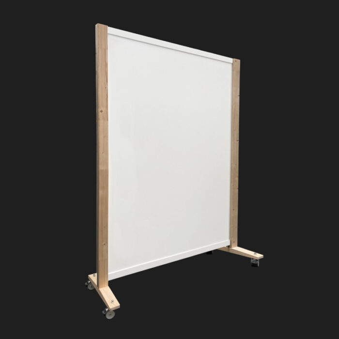 Expopillarwand HxB200x150cm blank wit op wielen Expositiewand