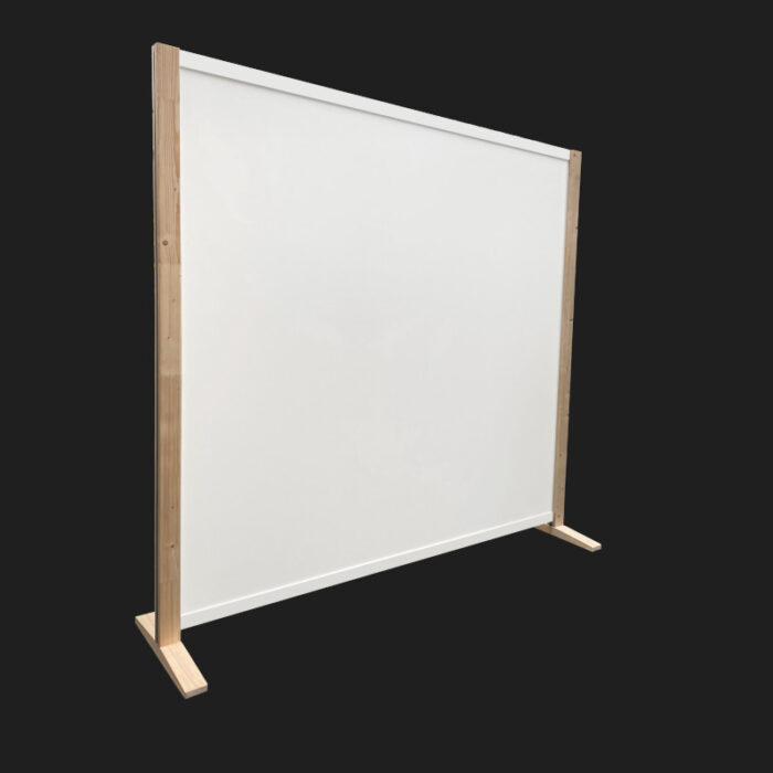 Expopillarwand HxB193x208cm blank wit op voeten Expositiewand
