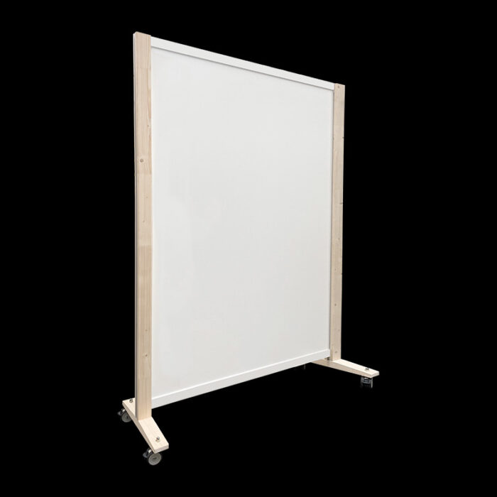 Expopillarwand HxB200x150cm whitewash wit op wielen Expositiewand