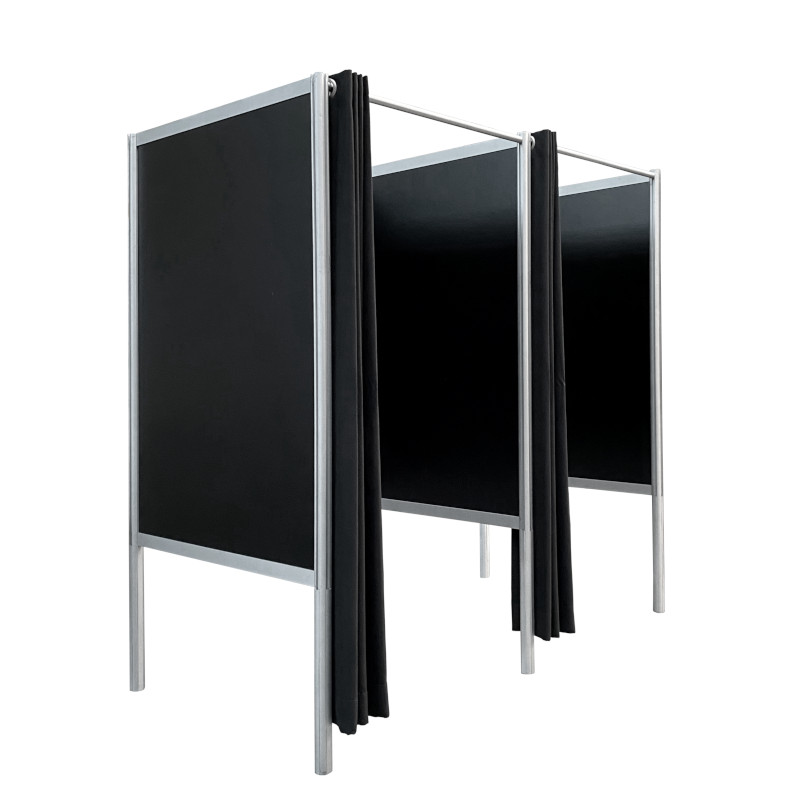 51105_Paskamer_zwart_standalone_standaard_CBX_en_1x_aanbouw_standaard_CBX_HxBxD200x200x100cm Pashokje zwart en 1x aanbouw HxBxD200x200x100cm FLX