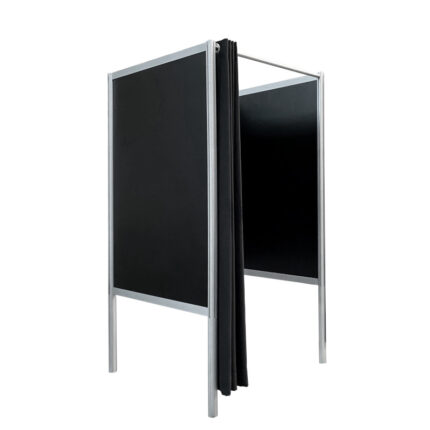 Pashokje zwart met zwart gordijn HxBxD200x100x100cm FLX Paskamer kleedhok