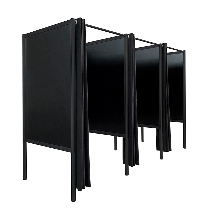 53106_Paskamer_geheel_zwart_standalone_standaard_CBX_en_2x_aanbouw_standaard_CBX_HxBxD200x300x100cm Pashokje demontabel volledig zwart en 2x aanbouw HxBxD200x300x100cm CBX