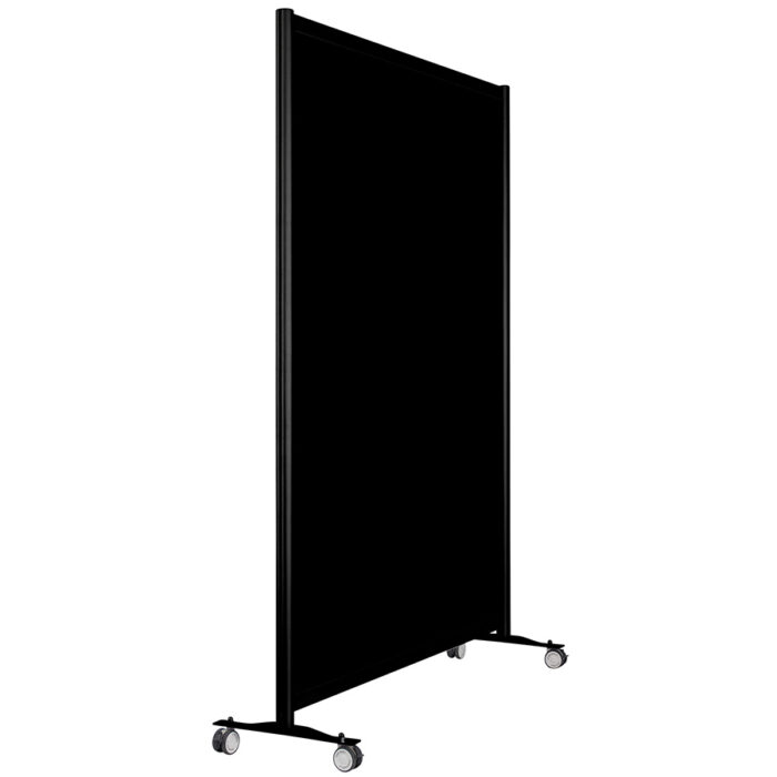 Wand volledig zwart op wielen HxB197x104cm Expositiewand scheidingwand