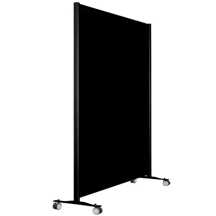 Wand volledig zwart op wielen HxB197x145cm Expositiewand scheidingswand