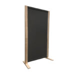 Expopillarwand HxB193x109cm blank zwart op voeten Expositiewand