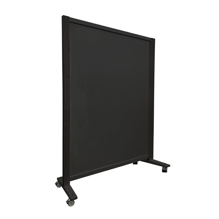 Expopillarwand HxB200x150cm volledig zwart op wielen Expositiewand
