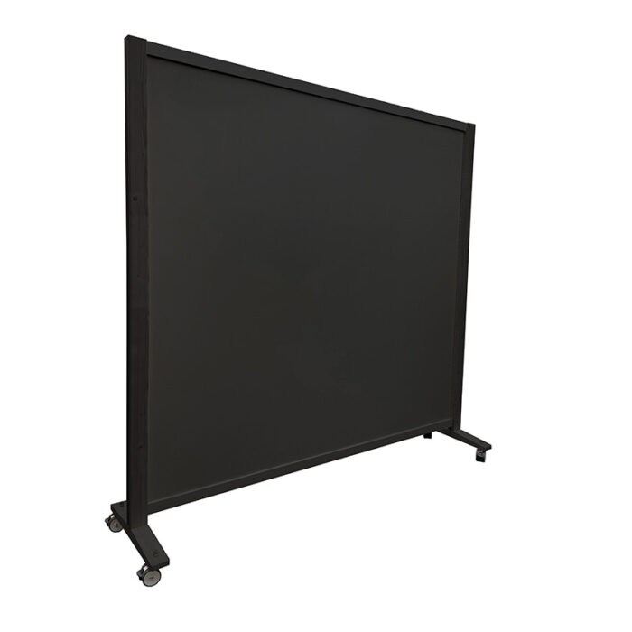 Expopillarwand HxB200x208cm volledig zwart op wielen Expositiewand