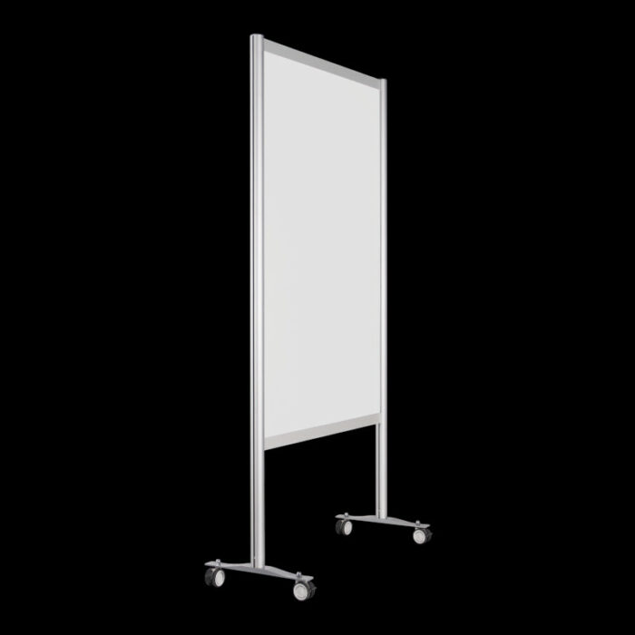Wand wit wielen HxB197x104cm open onderzijde Scheidingswand expositiewand op wielen
