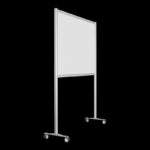 Wand wit wielen HxB197x148cm open onderzijde Scheidingswand expositiewand op wielen