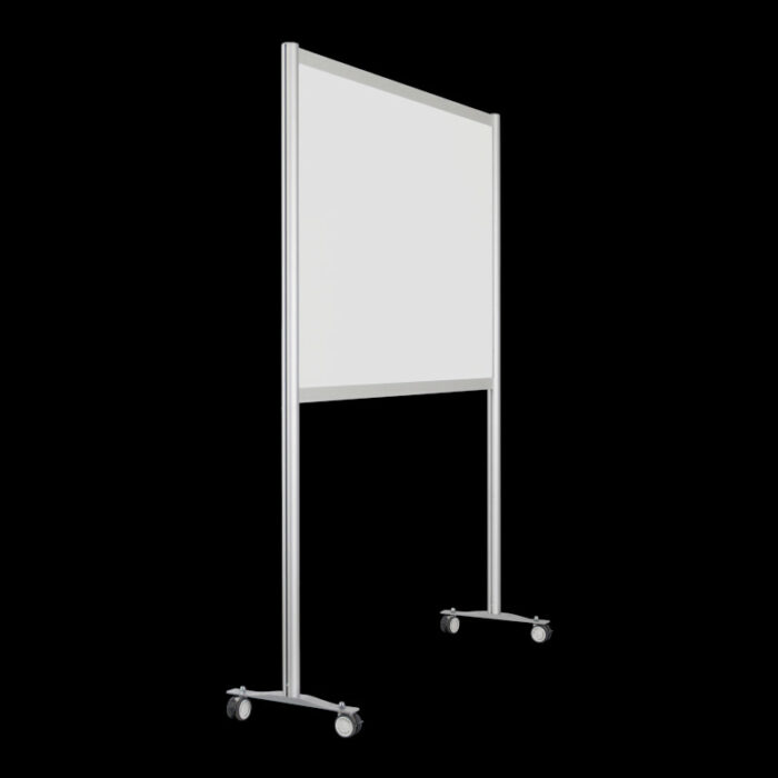 Wand wit wielen HxB197x148cm open onderzijde Scheidingswand expositiewand op wielen