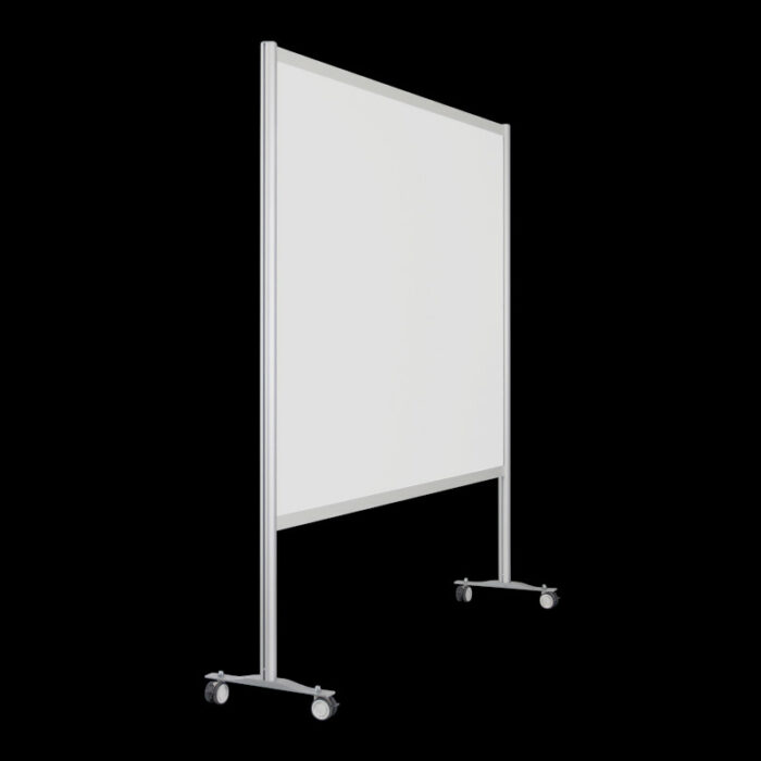 Wand wit wielen HxB197x186cm open onderzijde Scheidingswand expositiewand op wielen