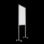 Wand wit wielen HxB235x104cm open onderzijde Scheidingswand expositiewand op wielen