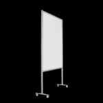 Wand wit wielen HxB235x145cm open onderzijde Expositiepaneel scheidingswand