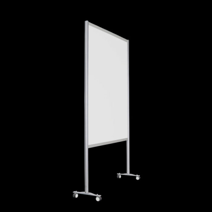 Wand wit wielen HxB235x145cm open onderzijde Expositiepaneel scheidingswand