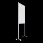 Wand wit wielen HxB259x104cm open onderzijde Expositiepaneel scheidingswand op wielen
