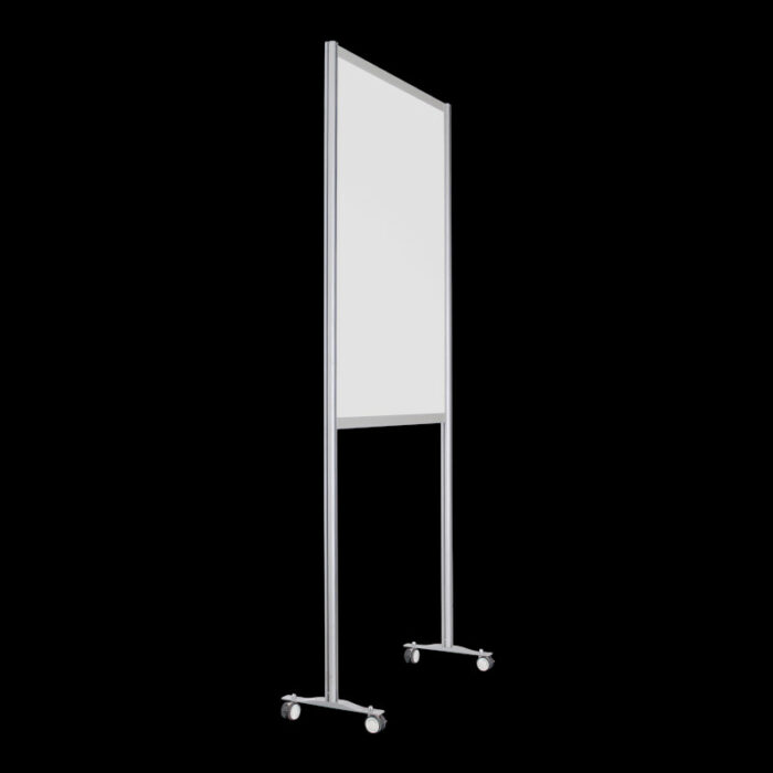 Wand wit wielen HxB259x104cm open onderzijde Expositiepaneel scheidingswand op wielen