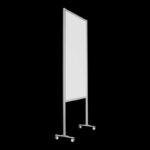 Wand wit wielen open onderzijde groter paneel HxB259x104cm Expositiepaneel scheidingswand op wielen