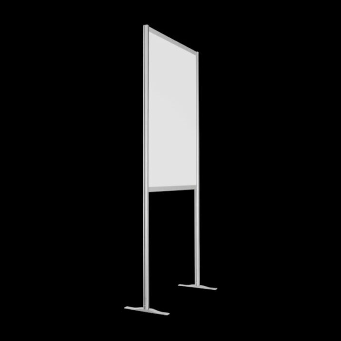 Wand wit op voeten HxB228x104cm met open onderzijde