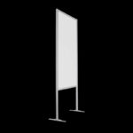 Wand wit op voeten HxB228x104cm met open onderzijde groter paneel