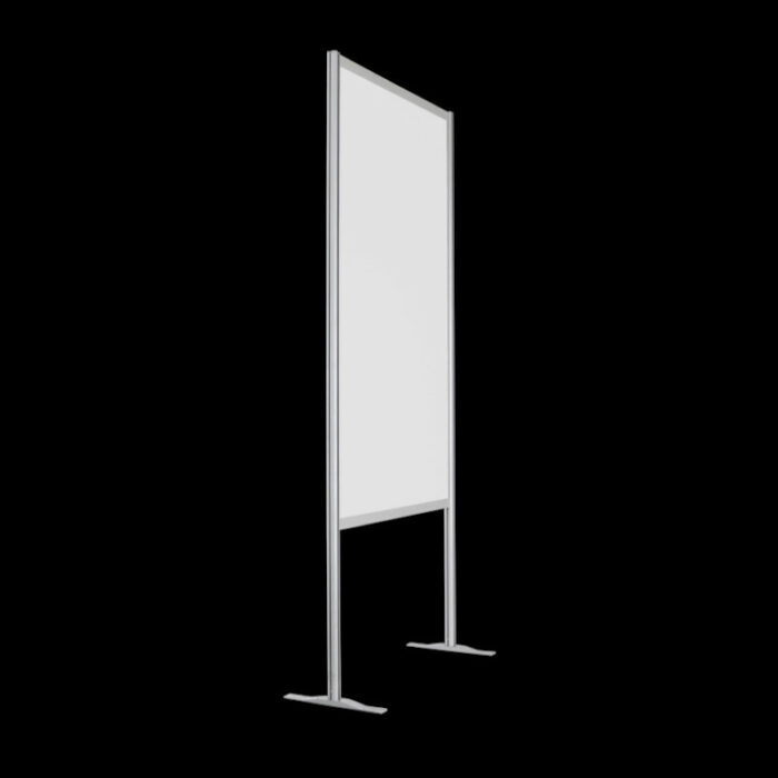 Wand wit op voeten HxB228x104cm met open onderzijde groter paneel