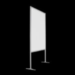 Wand wit op wielen HxB228x145cm met open onderzijde