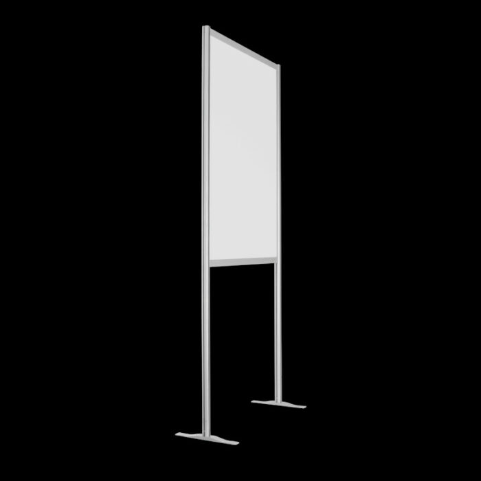 Wand wit op voeten HxB252x104cm met open onderzijde