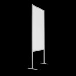 Wand wit op voeten HxB252x104cm met open onderzijde groter paneel