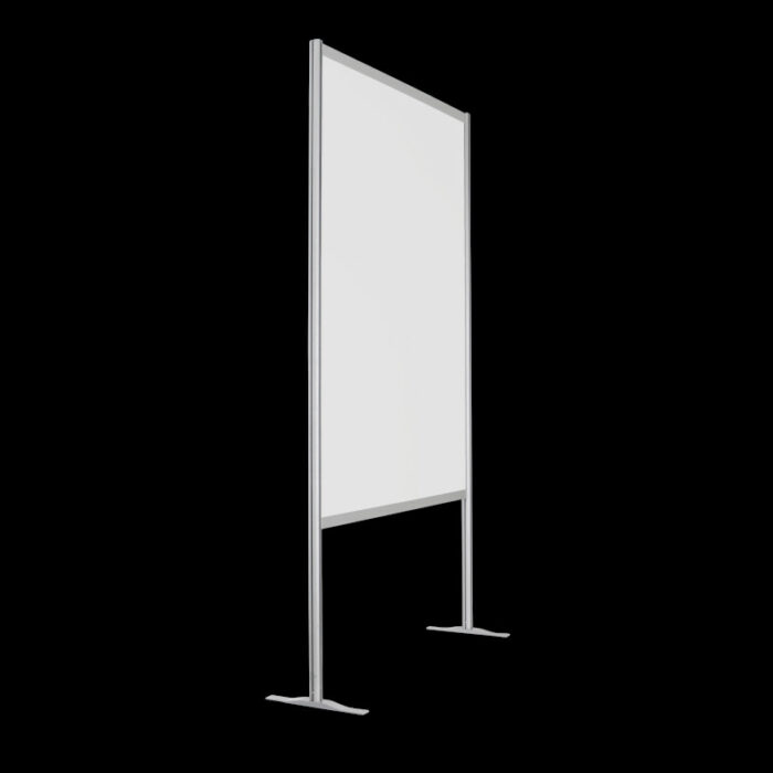 Wand wit op voeten HxB252x145cm met open onderzijde