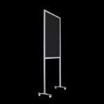 Wand zwart wielen HxB235x104cm open onderzijde Expopaneel scheidingswand