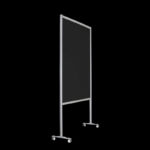 Wand zwart wielen HxB235x145cm open onderzijde Expositiepaneel scheidingswand