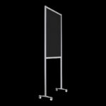 Wand zwart wielen HxB259x104cm open onderzijde Expositiepaneel scheidingswand