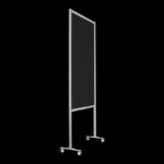 Wand zwart wielen open onderzijde groter paneel HxB259x104cm Expositiepaneel scheidingswand op wielen