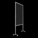 Wand zwart wielen HxB259x145cm open onderzijde Expositiepaneel scheidingswand