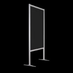 Wand zwart op voeten HxB190x104cm met open onderzijde