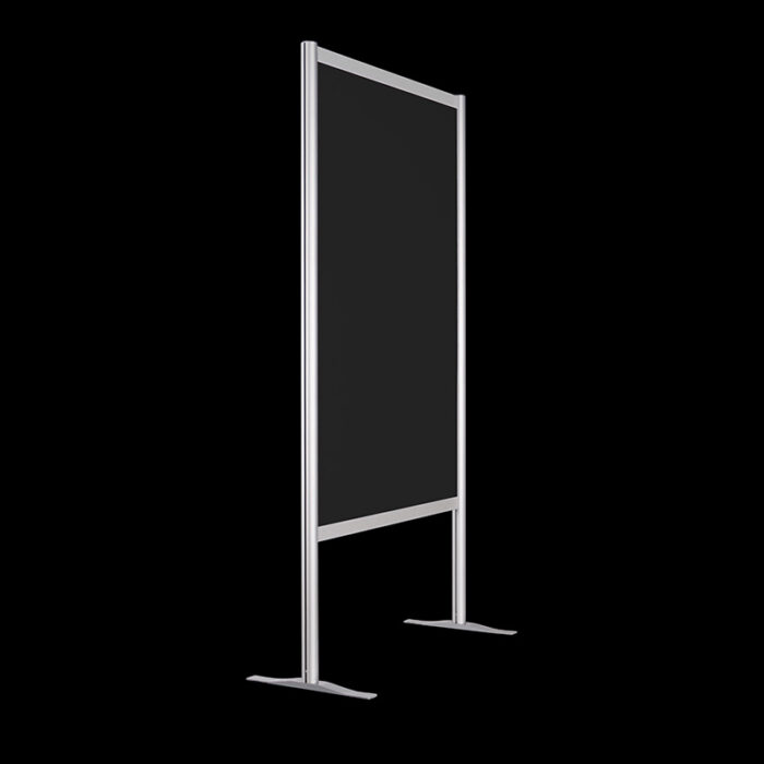 Wand zwart op voeten HxB190x104cm met open onderzijde