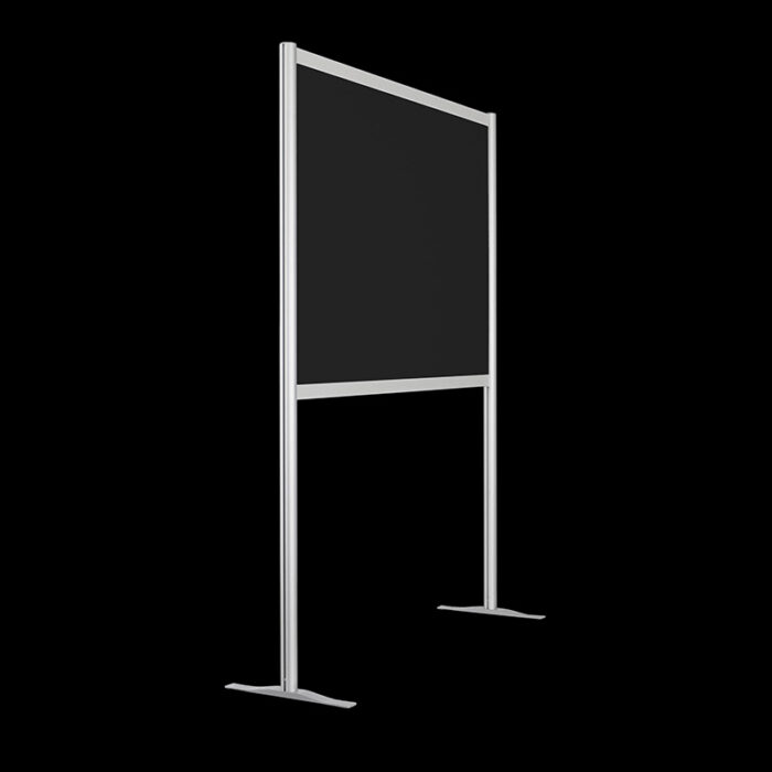 Wand zwart op voeten HxB190x148cm met open onderzijde