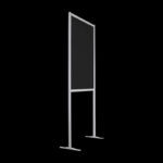 Wand zwart op voeten HxB228x104cm met open onderzijde