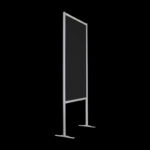 Wand zwart op voeten HxB228x104cm met open onderzijde (groter paneel)