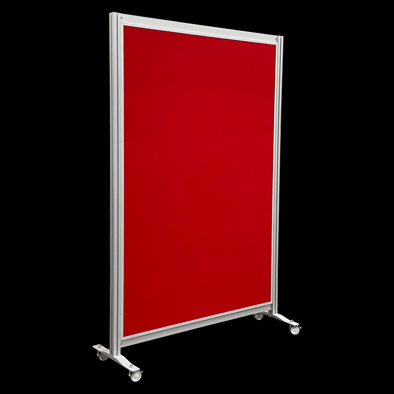Wand combi whiteboard en rood prikbord HxB202x130cm 2-zijdig op wielen SPECIAL - Afbeelding 2
