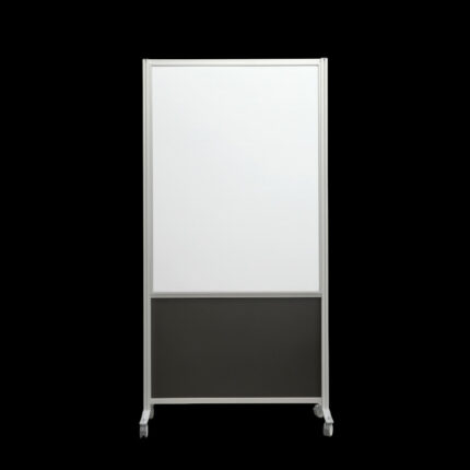Whiteboardwand HxB202x100cm wit 1-zijdig op wielen