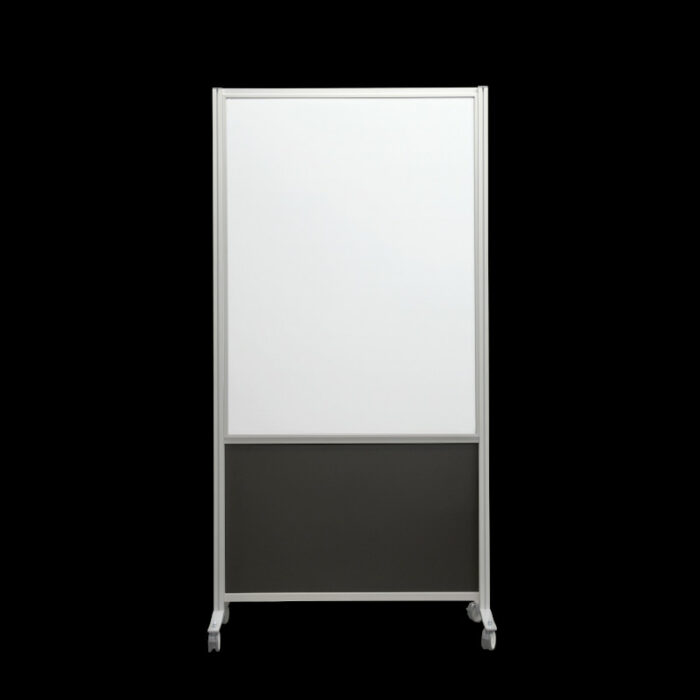Whiteboardwand HxB202x100cm wit 1-zijdig op wielen