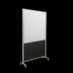 Whiteboardwand HxB202x100cm wit 1-zijdig op wielen