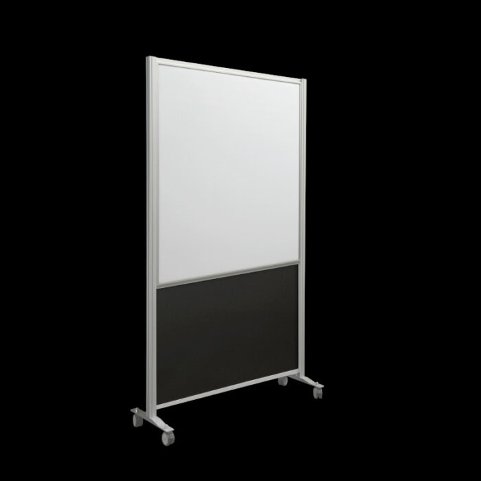 Whiteboardwand HxB202x100cm wit 2-zijdig op wielen