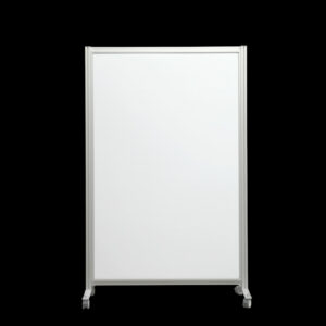 Mobiele wand met whiteboard 1-zijdig HxB200x130cm vrijstaande scheidingswand op wielen voor kantoor, vergaderruimte, training, beurs en expositie.