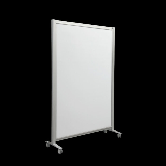 Whiteboardwand HxB202x130cm wit 2-zijdig op wielen